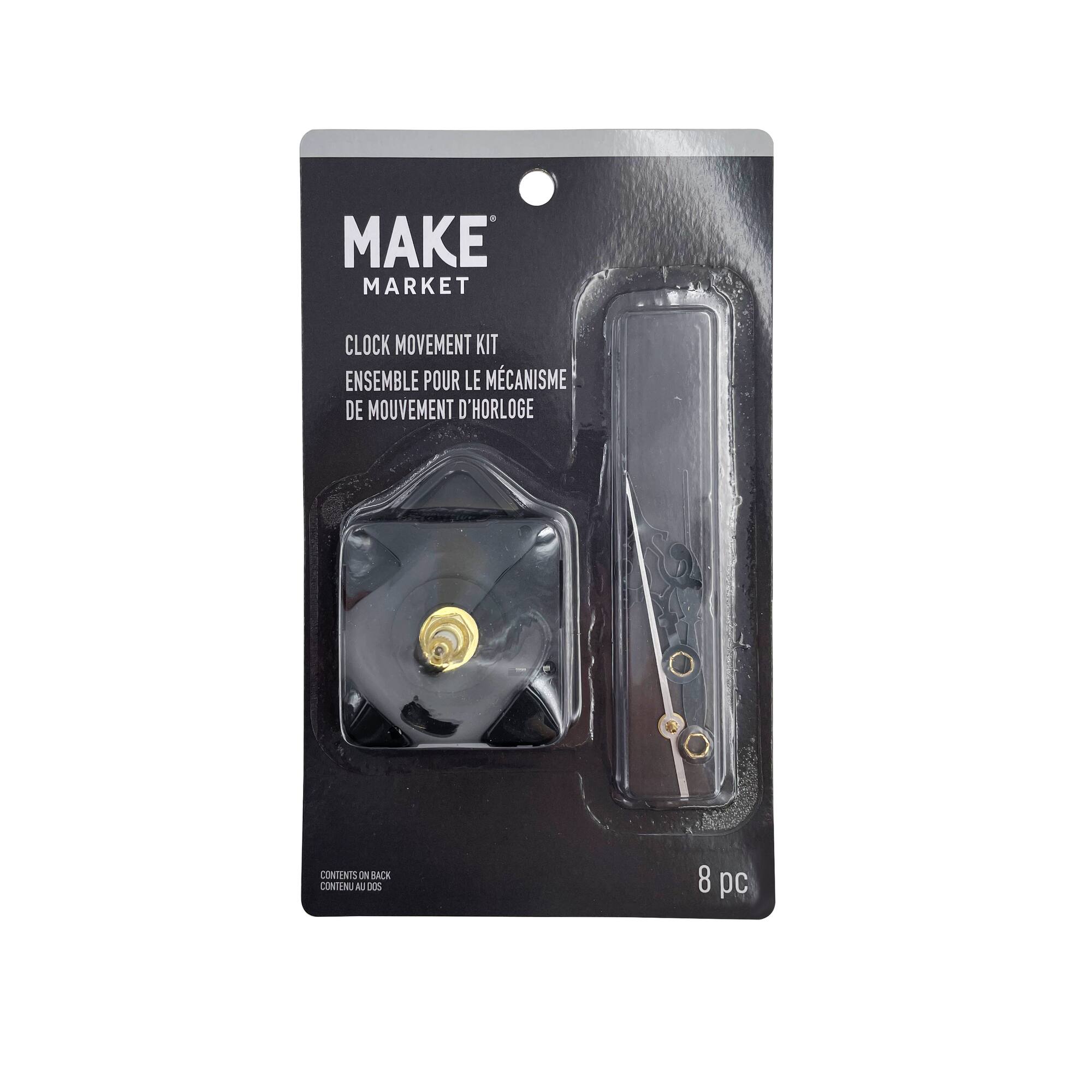 6 Pack: 3/8" Clock Movement Kit with Black Hands by Make Market®